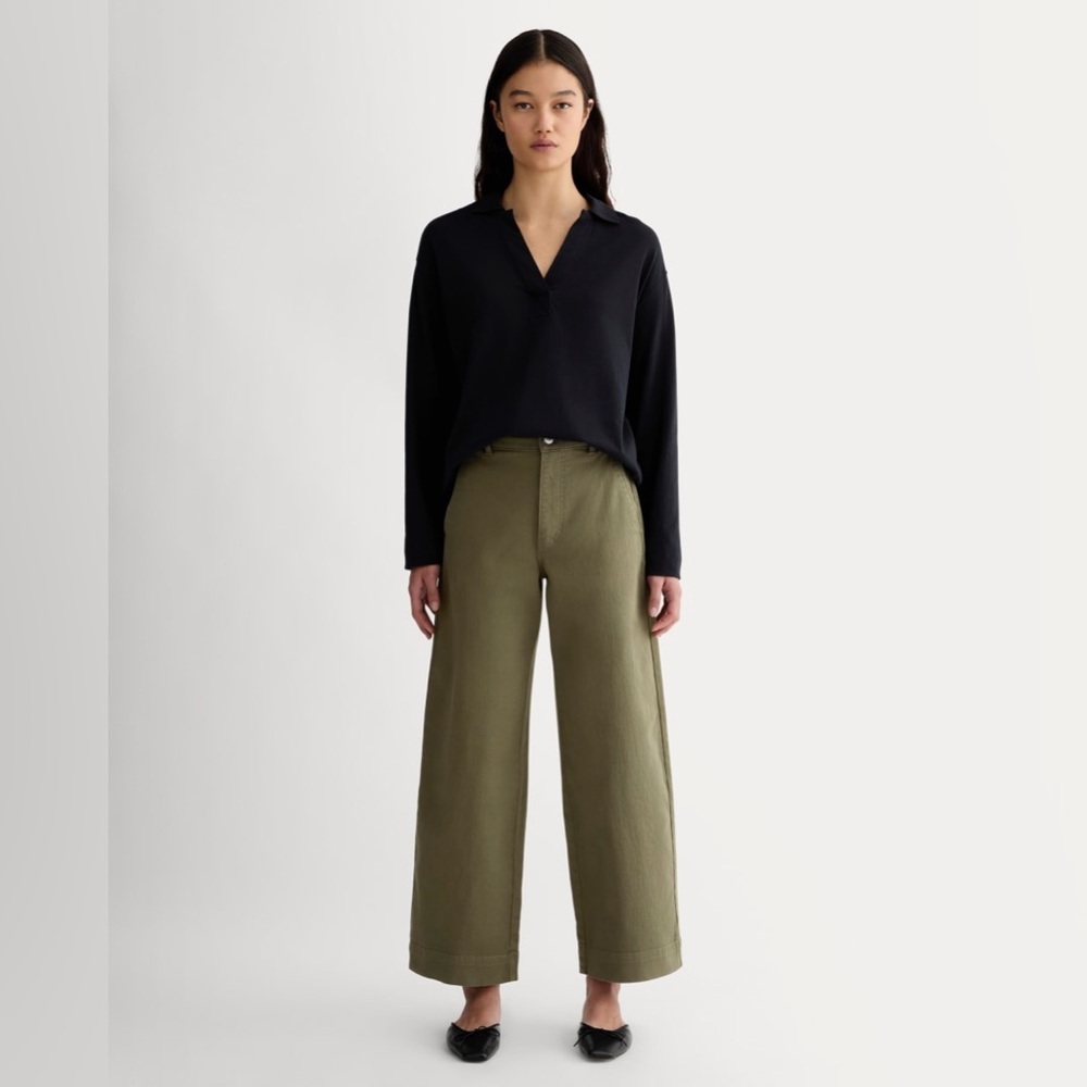 Everlane Utility Wide Leg Pant in Kalamata, Size 00 - Picture 1 of 2